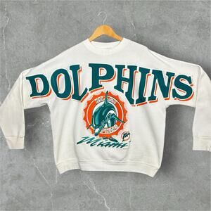 Vintage 1995 Miami Dolphins Crewneck Sweatshirt XL Made USA NFL Graphic